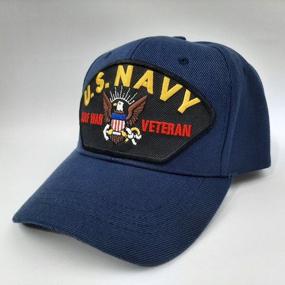U.S. Navy Gulf War Veteran Mens Baseball Cap Hat Blue Embroidered Patch - Picture 2 of 4